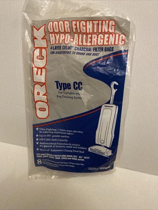 Oreck Other - ORECK CCPK80F 6 Pack New Type CC 4 Layer Celoc Charcoal Filter Vacuum Bags.